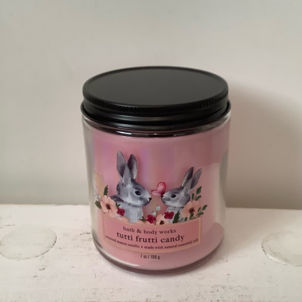 Bath & Body Works TUTTI FRUTTI CANDY Single Wick Candles  7oz Jar Easter New
